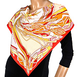  Сувенирный платок ЗОЛОТЫЕ ДАРЫ 65*65см состав:шелк70% вискоза30% МД НиныРучкиной