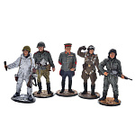 0037653 Оловянная миниатюра Набор солдатиков 5 фигур  "СОЛДАТЫ Великой Отечественной Войны "