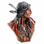 Деревянная резная скульптура "Бюст индейца". Высота 39 см, фотография 5. Интернет-магазин ЛАВКА ПОДАРКОВ