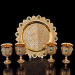 Питейный набор на 4 персоны "Малахит". Златоуст