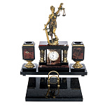 0056843/9402 Нат.камень Настольный набор "Фемида" 340*290*375мм яшма 