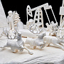 Скульптура из рога лося "Русский север. На буровой" , фотография 3. Интернет-магазин ЛАВКА ПОДАРКОВ