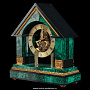 Часы каминные из малахита и бронзы с позолотой "Домик", фотография 2. Интернет-магазин ЛАВКА ПОДАРКОВ