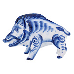 Статуэтка "Лесной кабан". Гжель