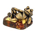 300591-Сувенир из Янтаря "ЛЯГУШКА"(конь.брон.) 