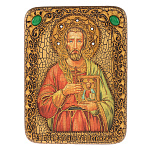 0056302/15*20см Икона подарочная"Св.муч. Евгений Севастийский"мор.дуб(RTI-338.m)