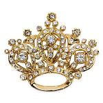  Традиции ФАБЕРЖЕ Брошь "КОРОНА со стразами" 4,5см  5650