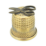 202599 Сувенир НАПЕРСТОК  НОЖНИЦЫ,желт,1,8*1,5см 