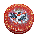 222691 Лаковая миниатюра Шкатулка "Снегири" 06*06 см 137