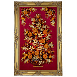 0063747 -НП Янтарь  Композиция "БУКЕТ ЦВЕТОВ" 80*135см Ит.багет дер. 100*155см