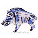 /зол Гжель СКУЛЬПТУРА "Кабан" в золоте