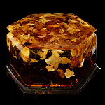 0061063/d=12см Янтарь Шкатулка  шестигранная 00-00000796