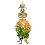 Традиции ФАБЕРЖЕ Сувенир ЯЙЦО пасх.муз."ЛАНДЫШИ" с портретом РС-0576м-05