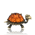 0059734/2203.4 Брошь ЧЕРЕПАХА ТОРТИЛЛА (коньячный)