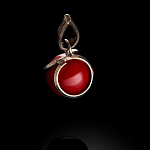 0026251/8,7г Серебро925* Кулон вст.- иск. Коралл  8,7г