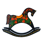 Деревянная игрушка "Лошадка-качалка". Хохлома