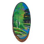 0015630/2221 Нат.камень ПАННО ОВАЛЬНОЕ на срезе дерева 45*50см 