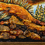Картина янтарная "Пейзаж. Заводь с лодкой" 60х80 см, фотография 4. Интернет-магазин ЛАВКА ПОДАРКОВ