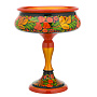 Конфетница на ножке. Хохлома, фотография 2. Интернет-магазин ЛАВКА ПОДАРКОВ