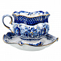 Чайная пара "Купец". Гжель в золоте, фотография 1. Интернет-магазин ЛАВКА ПОДАРКОВ
