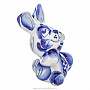 Статуэтка "Кролик с галстуком". Гжель, фотография 2. Интернет-магазин ЛАВКА ПОДАРКОВ