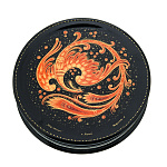 0060996 Лаковая миниатюра Шкатулка "Жар-птица" 10*10см 2,1