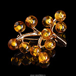 825001/3,46г  Серебро 925* БРОШЬ  вст.Янтарь позолота 