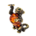 0061089-НП/5*2см  Изделия из янтаря ТИГР с бабочкой