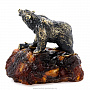 Скульптура на подставке из янтаря "Медведь на опушке", фотография 4. Интернет-магазин ЛАВКА ПОДАРКОВ