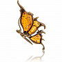 Брошь с янтарной вставкой "Бабочка", фотография 2. Интернет-магазин ЛАВКА ПОДАРКОВ