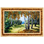 0073710-28*19см ПАННО настенное ПЕЙЗАЖ янтарная крошка (24*15см)