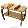 Шахматный стол с инкрустацией и фигурами из янтаря 99х53 см, фотография 15. Интернет-магазин ЛАВКА ПОДАРКОВ
