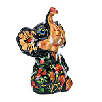 0061116  Хохлома Статуэтка СЛОНЕНОК сидит 5*4*9см