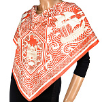  Сувенирный платок РУССКАЯ РЕЗЬБА ПО КОСТИ 90*90см состав:шелк70% вискоза30% МД НиныРучкиной