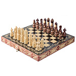 Шахматы складные резные и деревянными фигурами 40х40 см