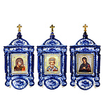 -Казанская Гжель ИКОНА "Божией Матери "Казанская" (золотой крест)