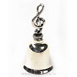 0011833/7,5*3,5см  Бронза КОЛОКОЛЬЧИК "Скрипичный ключ" хромированный 7,5*3,5см