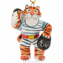 Елочная игрушка "Тигр-гиревик". Майолика, фотография 1. Интернет-магазин ЛАВКА ПОДАРКОВ