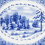 Декоративная тарелка "Зима в лесу". Гжель, фотография 2. Интернет-магазин ЛАВКА ПОДАРКОВ