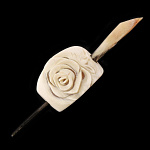 0027500 Изделия из кости Серьги"Подснежники"Бивень мамонта,Агат, Серебро Л601