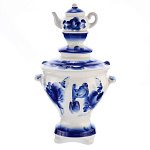 -0,7л Фарфор ШТОФ "Самовар"  кобальт  0,7л