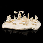 Скульптура из кости "У нефтяной качалки"