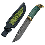 0090168 Оружие сувенирное Нож "ОРЕЛ " дамаск,рук- голова , литьё. в П/У