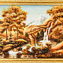 Картина янтарная "Водопад в лесу" 60х40 см, фотография 3. Интернет-магазин ЛАВКА ПОДАРКОВ