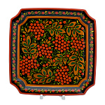 0076124 Хохлома ТАРЕЛКА РЯБИНА 23*23 см