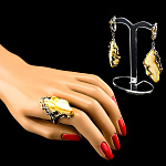 0025382 Серебро 925 КОМПЛЕКТ кольцо 7,68; серьги 11,89