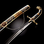 0060326 Оружие сувенирное ШАШКА "Лев"с гардой Эмаль