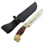 0058282 Златоуст Оружие сувенирное НОЖ "ЛЕВ" ножны-кожа,  в П/У 