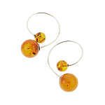 0080492 Янтарь СЕРЬГИ "Два шарика" 5,4гр