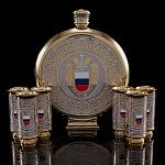 0057228 Златоуст Набор ФСО триколор РФ (Фляжка + 6 рюмок) SUV-22793